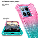 Boost Summit 5G Case with Tempered Glass Full-Body Shockproof Cover Pink/Aqua