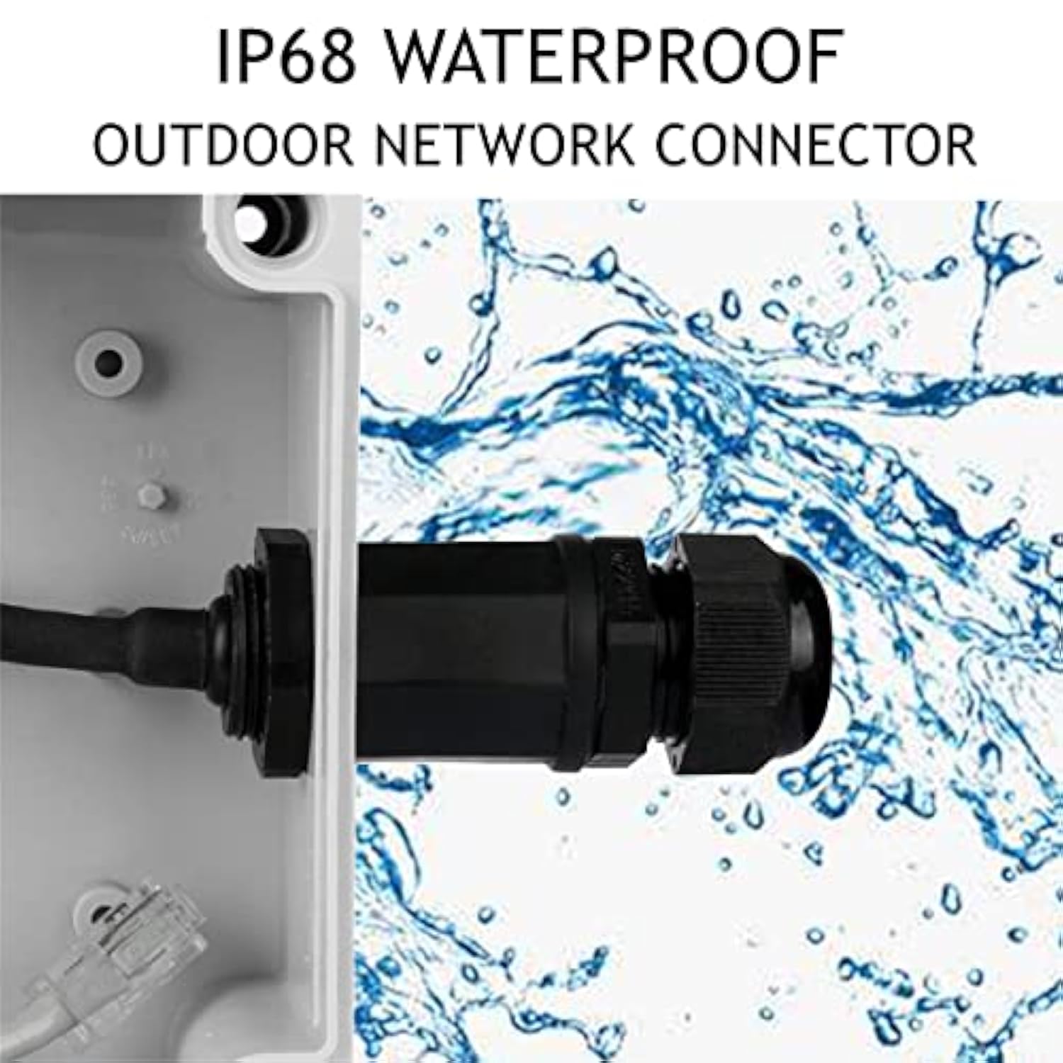 2Pcs M20 Rj45 Waterproof Panel Mount Connector, Male To Female Cat6 Ethernet L