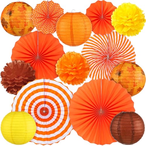 14 Pcs Orange Fall Party Decoration Set, Birthday Supplies