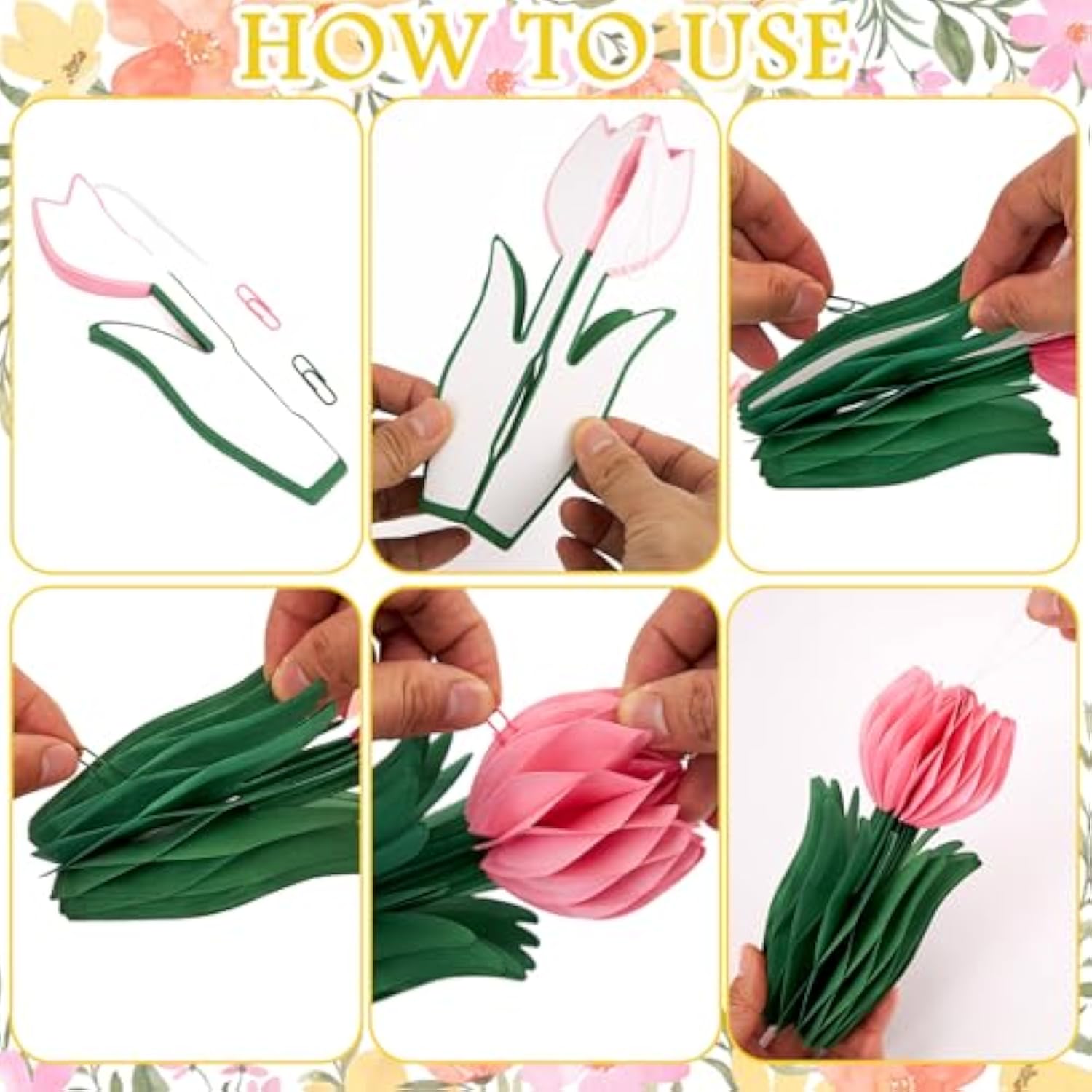 Tulip Paper Flower Centerpieces For Table Spring Party Decorations For Table Pastel Tulip Honeycomb Mothers Day Decoration, Floral Centerpieces For Easter Party Birthday Tea Party