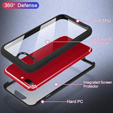 iPhone 8 Plus/7 Plus Heavy Duty Shock Resistant Hybrid Case with Built-in Screen Protector, Black