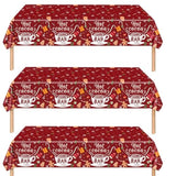 Hot Cocoa Bar Tablecloth 3 Pack Disposable Christmas Table Cloth Rectangle For Christmas Party Winter Wonderland Birthday Baby Shower It'S Cold Outside New Year Party Decorations (Red)