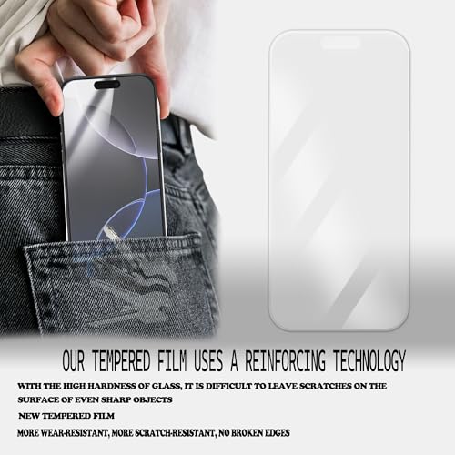 Anti Glare Matte Screen Protector For iPhone 17 Pro Tempered Glass Anti Fingerprint Film 2-Pack with Camera Lens Protector 2-Pack and Easy Alignment