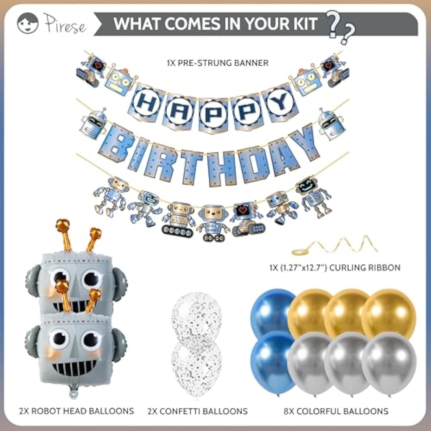 Robot Birthday Party Decorations, Robot Party Decorations, Robot Happy Birthday Banner | Robot Party Supplies | Robot Decorations | Robot Balloons | Robot Birthday Decorations | Kids Robot Decor