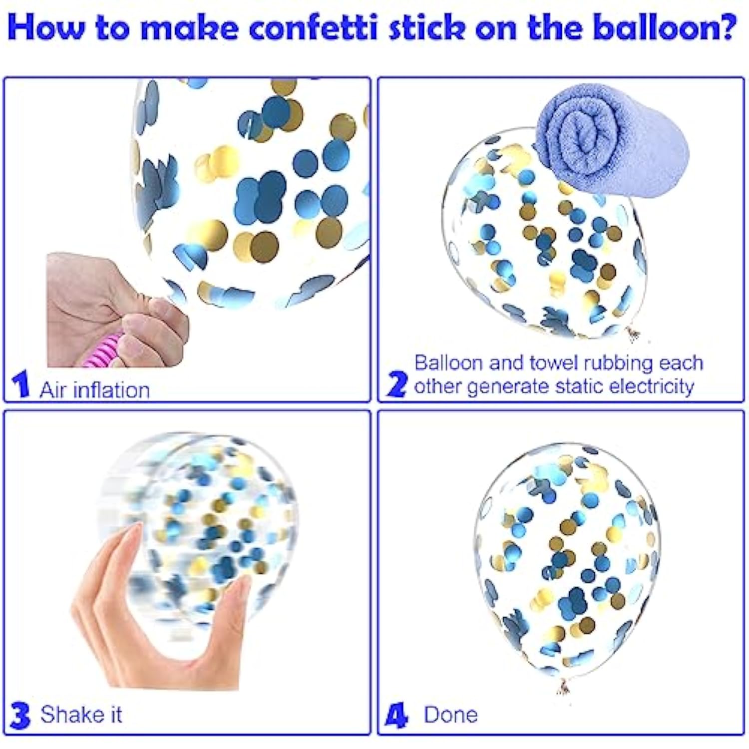 Pink Blue White Balloons,60 Pcs 12 Inch Pink Blue And White Pastel Gold Blue Confetti Latex Balloons With 2Rolls 33Ft Ribbon For Birthday Baby Shower Gender Reveal Party Supplies And Decorations