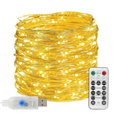 66ft 200-LED Warm White Fairy Lights, USB, Waterproof, 8 Modes, Indoor/Outdoor Use