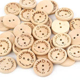 200Pcs 1 Inch Wooden Craft Buttons 25Mm Wood Buttons For Crafts 2 Hole