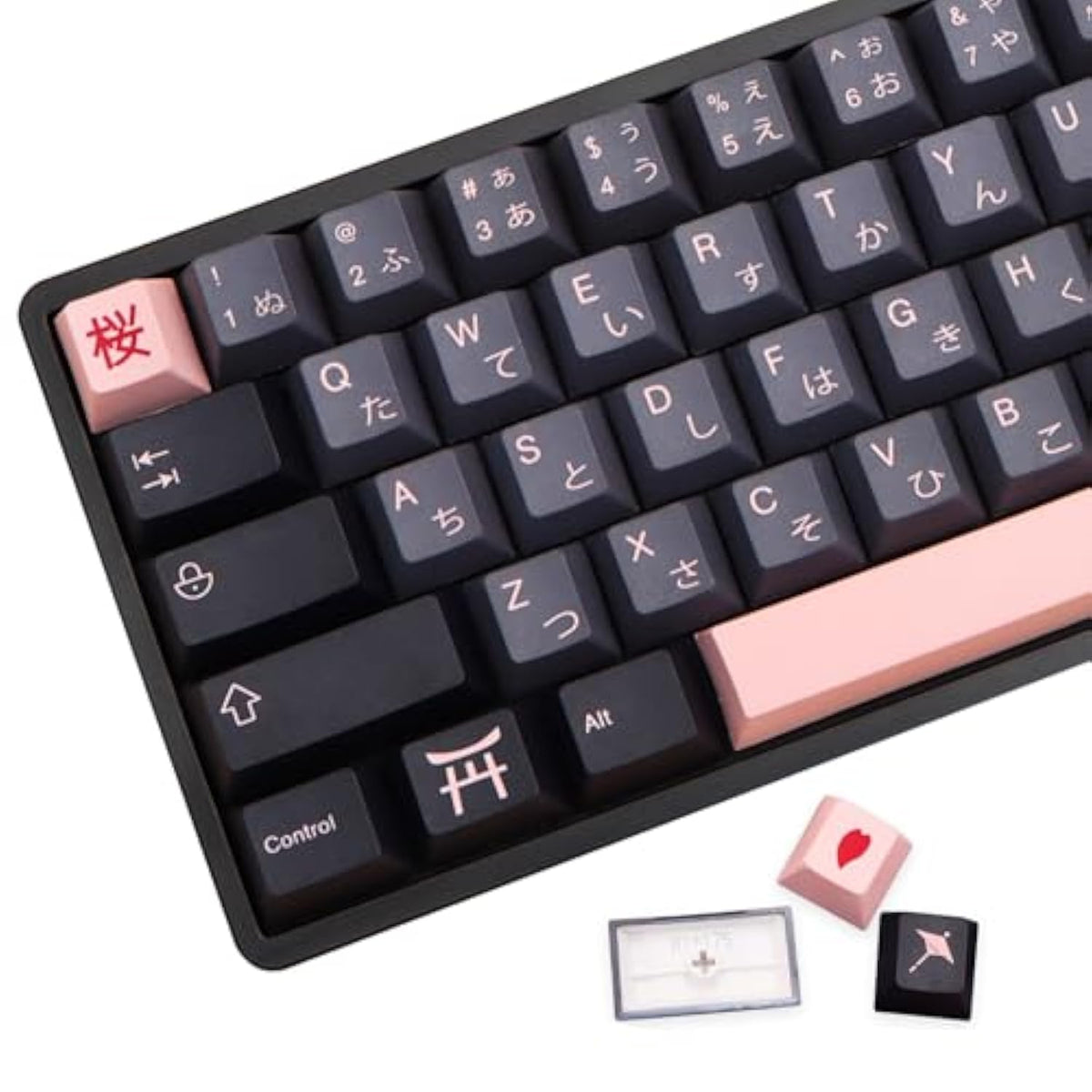 Keycaps 136 Set Night Sakura For Full Sized Keyboard, Custom Pbt Cherry Profil