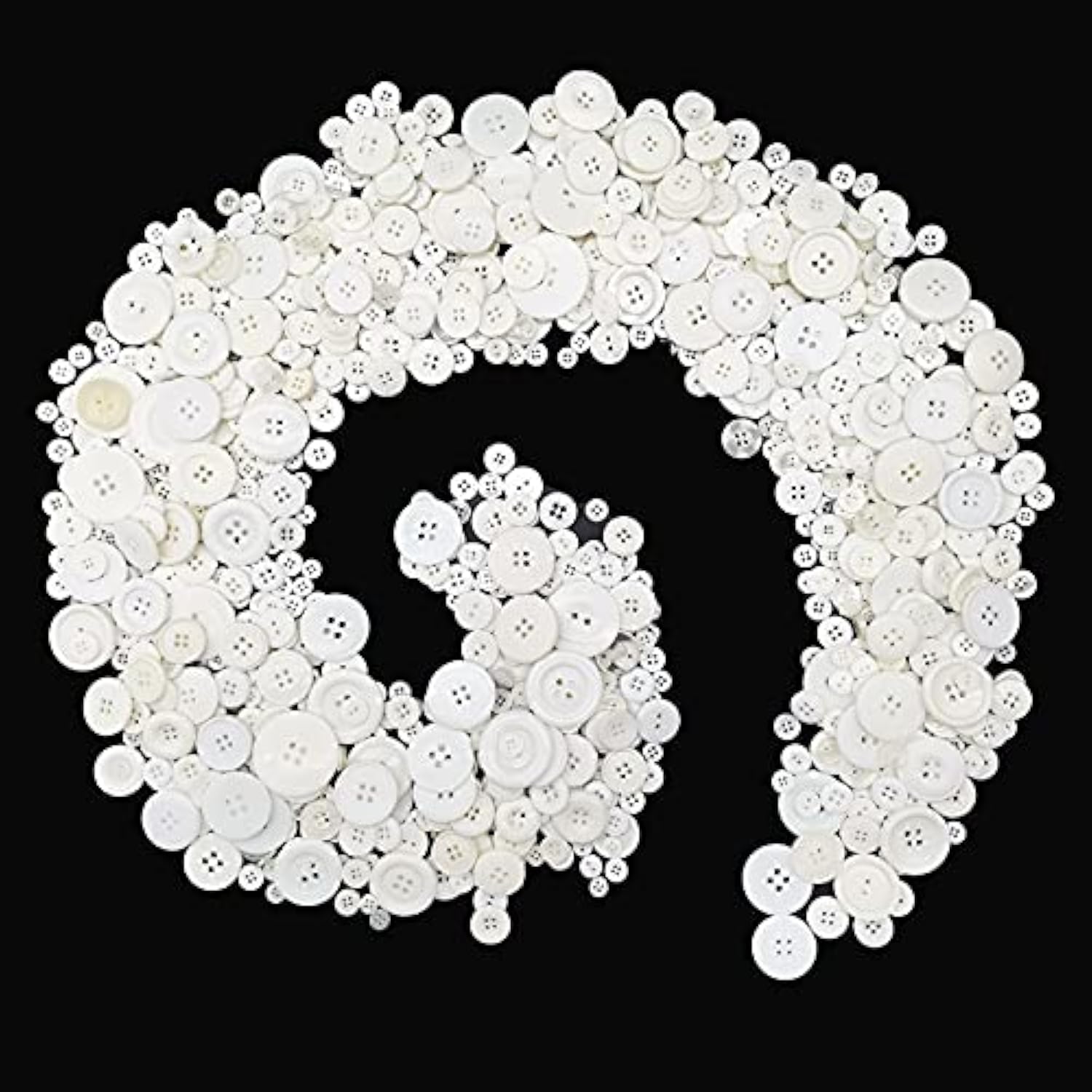 1600Pcs White Buttons For Crafts Assorted Sizes Button White In Bulk W