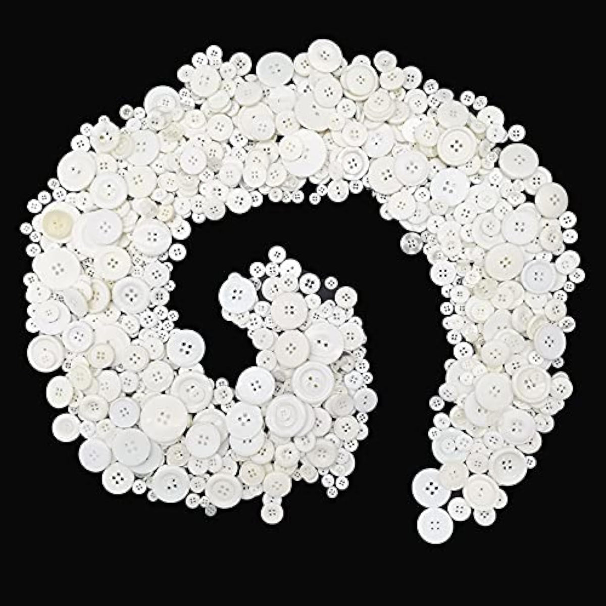 1600Pcs White Buttons For Crafts Assorted Sizes Button White In Bulk W
