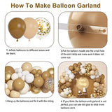 164Pcs Brown Balloons Garland Arch Kit, Nude Coffee Brown Blush Tan Neutral Beige Sand White Gold Balloons For Woodland Tedy Bear Baby Shower Jungle Safari Wedding Wild One Birthday Party Decorations