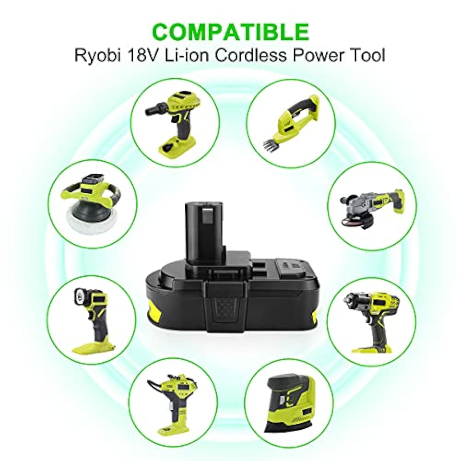 2Pack 3.8Ah P102 18V Replace For Ryobi Battery, For 18-Volt One+ Lithium Battery P104 P105 P102 P103 P107 Cordless Tools Compatible With Ryobi Batteries 18V