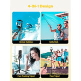 Gimbal Stabilizer For Smartphone,2-Axis Stabilizer Without App Face Tracking,4 In 1 Portable Phone Tripod,Stabilizer For Iphone& Android,108Cm Extension Rod, M2Pro Black