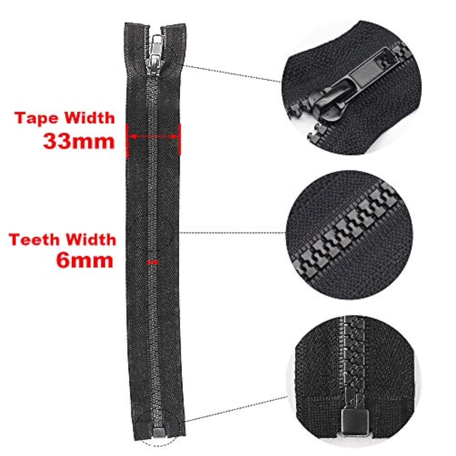 2Pcs #5 26 Inch Separating Jacket Zippers For Sewing Coats Jacket Zipp