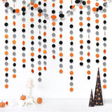 Orange Halloween Garland 52Ft Polka Dot Streamers Banner Party Decorations Fall Decor