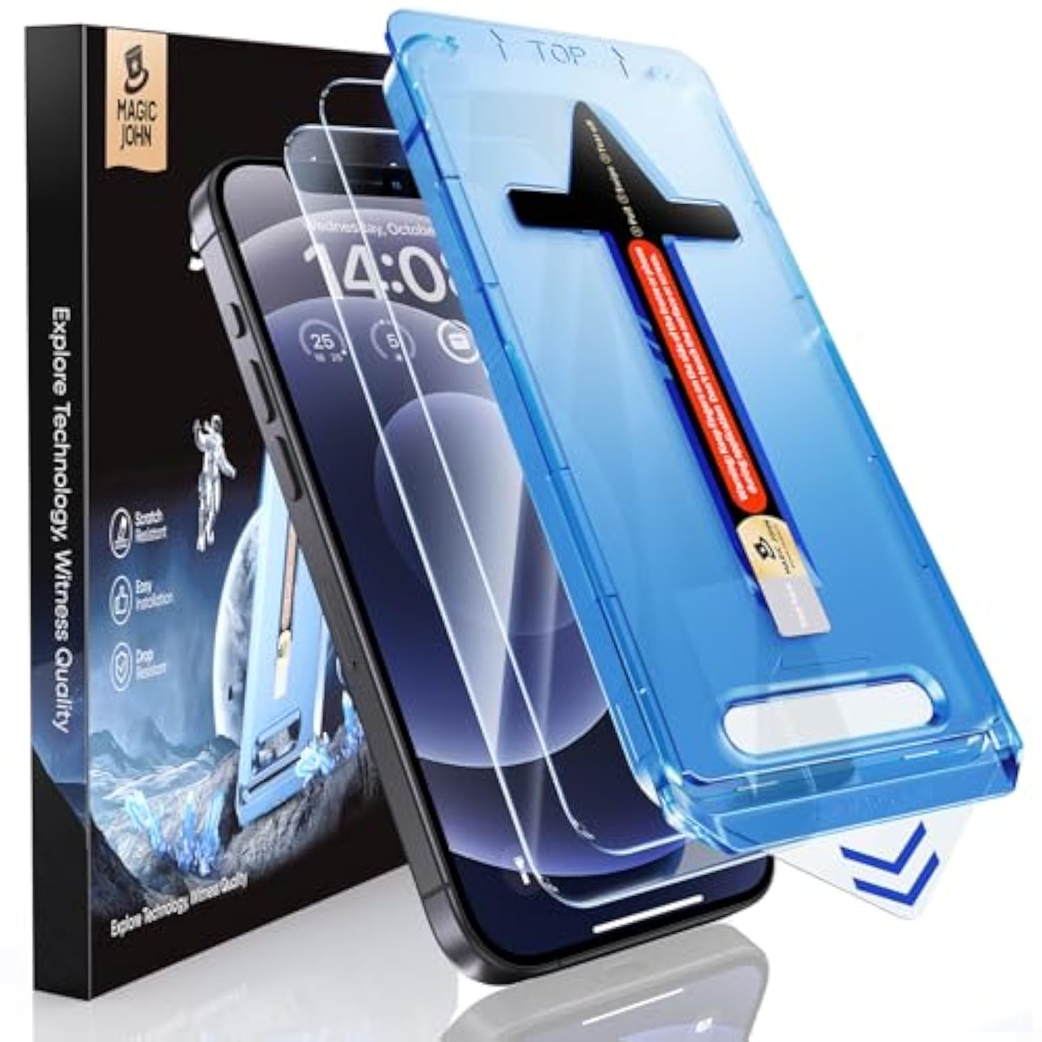 2 Pack for iPhone 12/iPhone 12 Pro 6.1 inch Tempered Glass Screen Protector