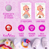 Baby Shower Girl Scratch Off Poop Game, Easy To Play Silly Games, Funny Idea, Ice Breaker Activity. Raffle Cards, Pink Pacifier, Set Of 40 Cards Made In Usa