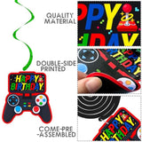 Video Game Birthday Hanging Swirls Red Video Game Party Decorations 20Pcs Game On Ceiling Streamers Gaming Birthday Party Hanging Decorations Or Level Up Birthday Baby Shower Supplies