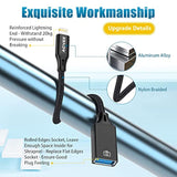 4 Inch Lightning To Usb Female Camera Adapter, Otg Cable For Iphone Ipad To Connect Card Reader, Usb Flash Drive, Midi, Keyboard, Mouse, Hubs, Plug & Play, Black