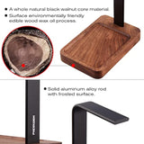Walnut Wood & Aluminum Headset Holder, Desktop Headphone Stand, Universal Head