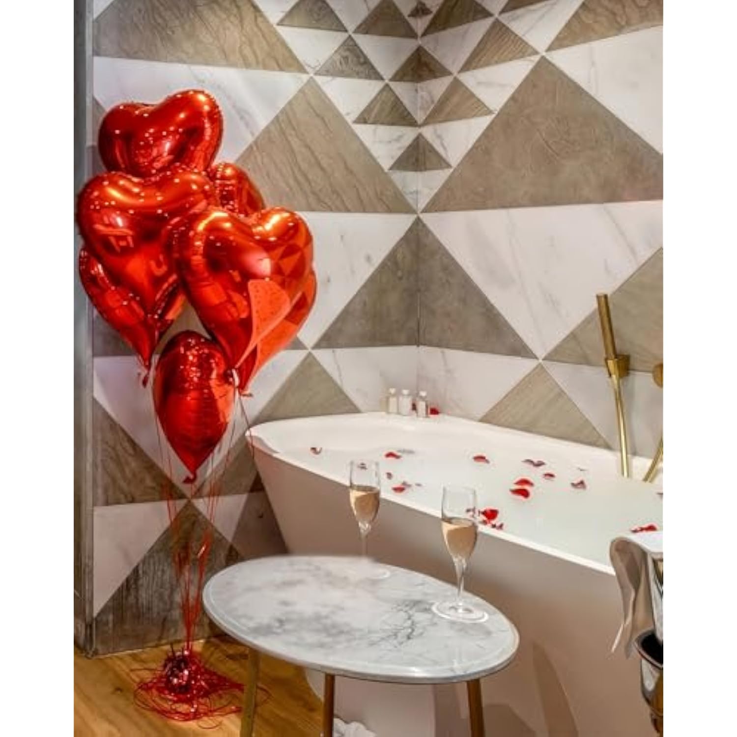 20 Pcs Red Heart Balloons, 18 Inch Red Heart Shaped Balloons, Romantic Valentine Balloon, Big Heart Foil Balloon For Valentine'S Day Wedding Anniversary Baby Shower Party