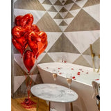 20 Pcs Red Heart Balloons, 18 Inch Red Heart Shaped Balloons, Romantic Valentine Balloon, Big Heart Foil Balloon For Valentine'S Day Wedding Anniversary Baby Shower Party