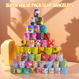 60 Pcs Slap Bracelets For Kids, Christmas Gifts Colorful Bulk Wristbands With Animals, Galaxy, Dinosaurs, Donut, Party Favors, Classroom Prizes Birthday Exchanging Gifts, Goodies Bag Stuffers Fillers