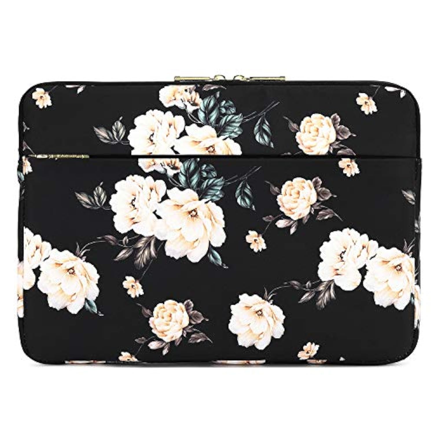 KAYOND 13 inch Laptop Sleeve, Compatible MacBook pro 14 and 12.5-13.3 inch, Water Repellent Bag,Shockproof case (13-13.3 inch, Black Peony)