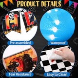 3 Pcs Monster Truck Tablecloths Plastic Happy Birthday Banner Monster Truck Birthday Party Supplies 54 X 108 Inch Racing Car Table Cover For Car Themed Party Decorations