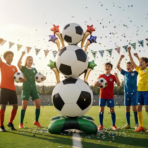3.8ft Giant Standing Soccer Balloons, 1Pack Soccer Party Decorations