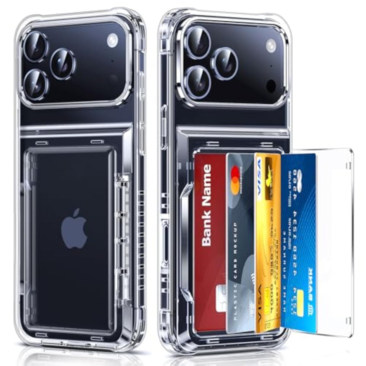 Clear Phone Case with Card Holder for iPhone 17 Pro Max