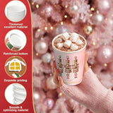 150 Pcs 9 Oz Christmas Disposable Paper Cups Hot Chocolate Cocoa Paper Cups Winter Drink Cup 5 Designs Merry Christmas Holiday Party Drinkware Supplies For Cold Beverage Hot Cocoa Tea (Classic)