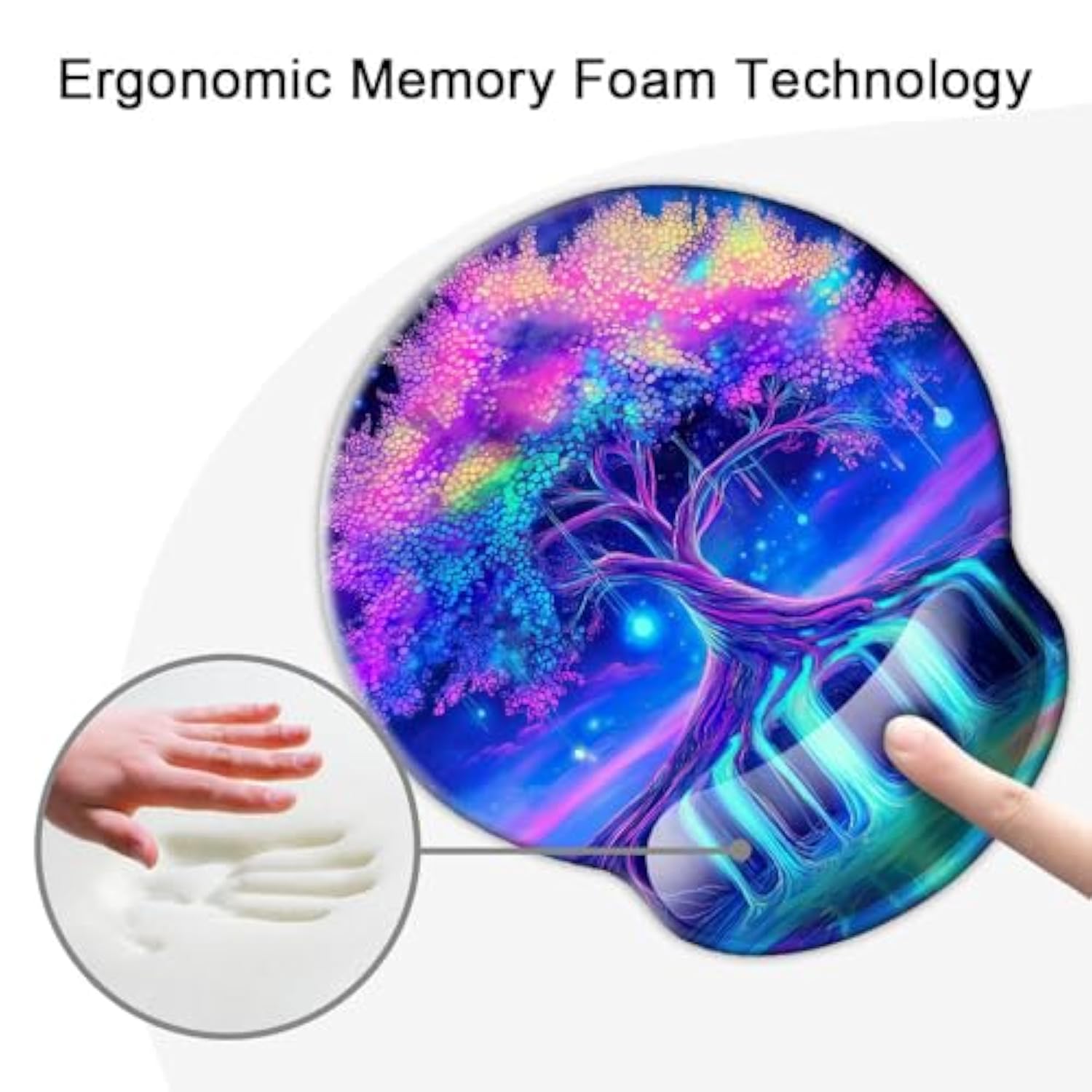 Ergonomic Mouse Pad With Wrist Support,Mouse Pad With Wrist Rest,Relieve Wrist Pain Mousepad Non-Slip Rubber Base,Mouse Pads For Desk,Computers,Laptop,Office,Home,Accessories Tree Of Life
