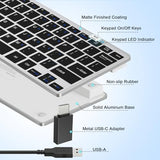 Ultra-Slim 78Keys Usb Mini Wired Keyboard With Media Hotkeys For Apple Mac Pro, Macbook 56Pro/ Imac, Air, Mac Mini, Laptop Computers, Windows Pc 11/10/8/7, With Usb-A To C Otg Adapter, Silver Black