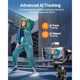 hohem iSteady M7 Gimbal Stabilizer for iPhone, Phone Gimbal with AI Tracking, 1.4" Detachable Touchscreen Remote, Built-in Extension Rod, Fill Light, Phone Stabilizer for Video Recording, YouTube