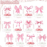 12pcs Pink Bow Honeycomb Centerpieces for Birthday, Bridal & Bachelorette Decor