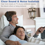 19.5Ft / 6M Extra Long Cord Headphones For Tv Pc With Volume Control, Spring Coiled Cable, 3.5Mm Aux, Wired Over Ear Earphones For Seniors Hard Of Hearing, Large Comfortable Computer Headset