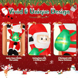6Ft Climbing Santa On Ladder Inflatable, Christmas Blow Up Yard Decoration With Led Lights, Funny Outdoor Lawn Decor For
