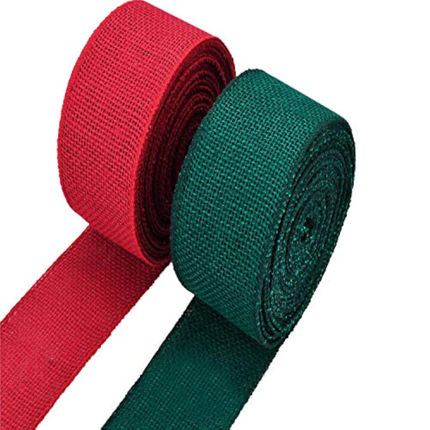 2 Rolls Burlap Wired Ribbon Natural Weave Ribbon With Wired Edge For C