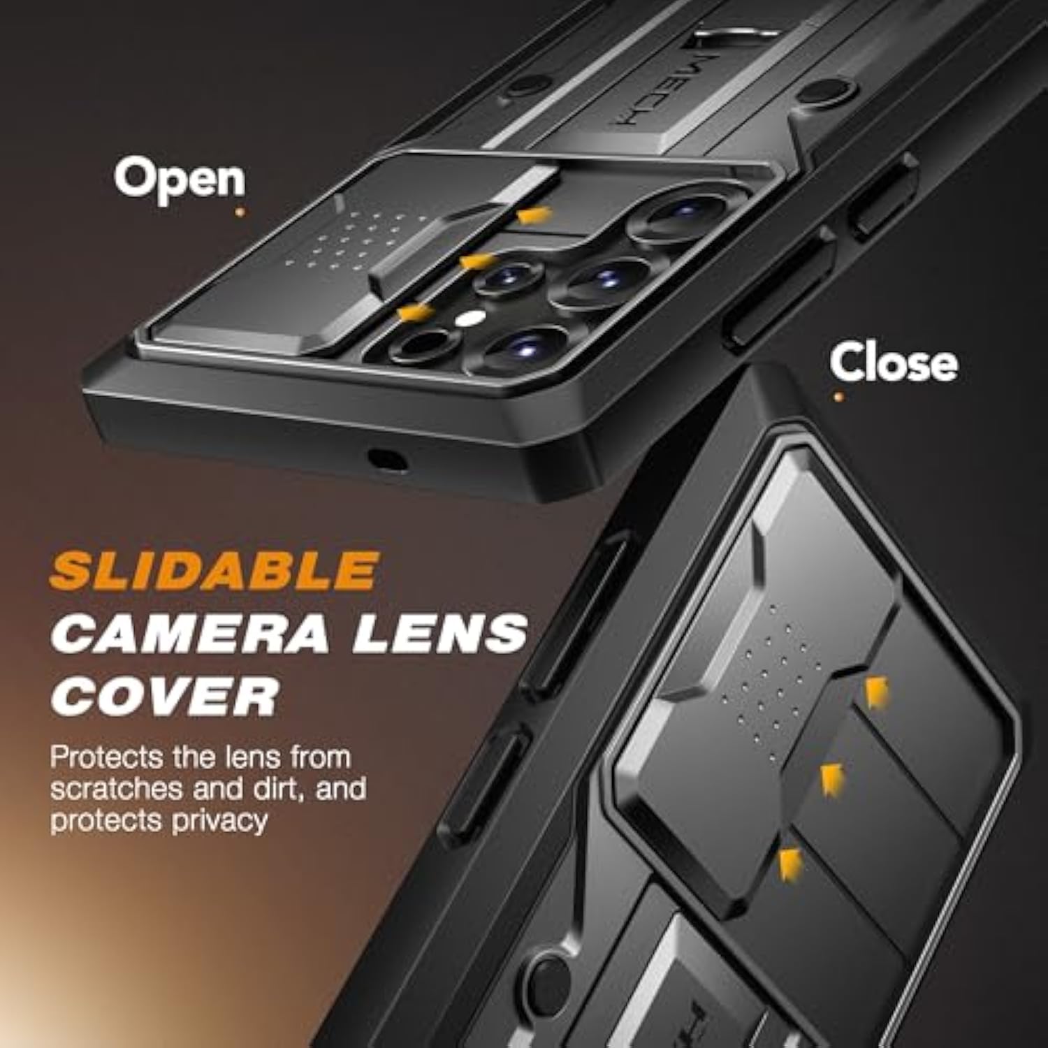 For Samsung Galaxy S24 Ultra Case, [With Privacy Screen Protector & Slide Camera Cover] [2 Front Frames] Full-Body Heavy Duty S24 Ultra Phone Case With Stand & Belt Clip Holster, Black Privacy