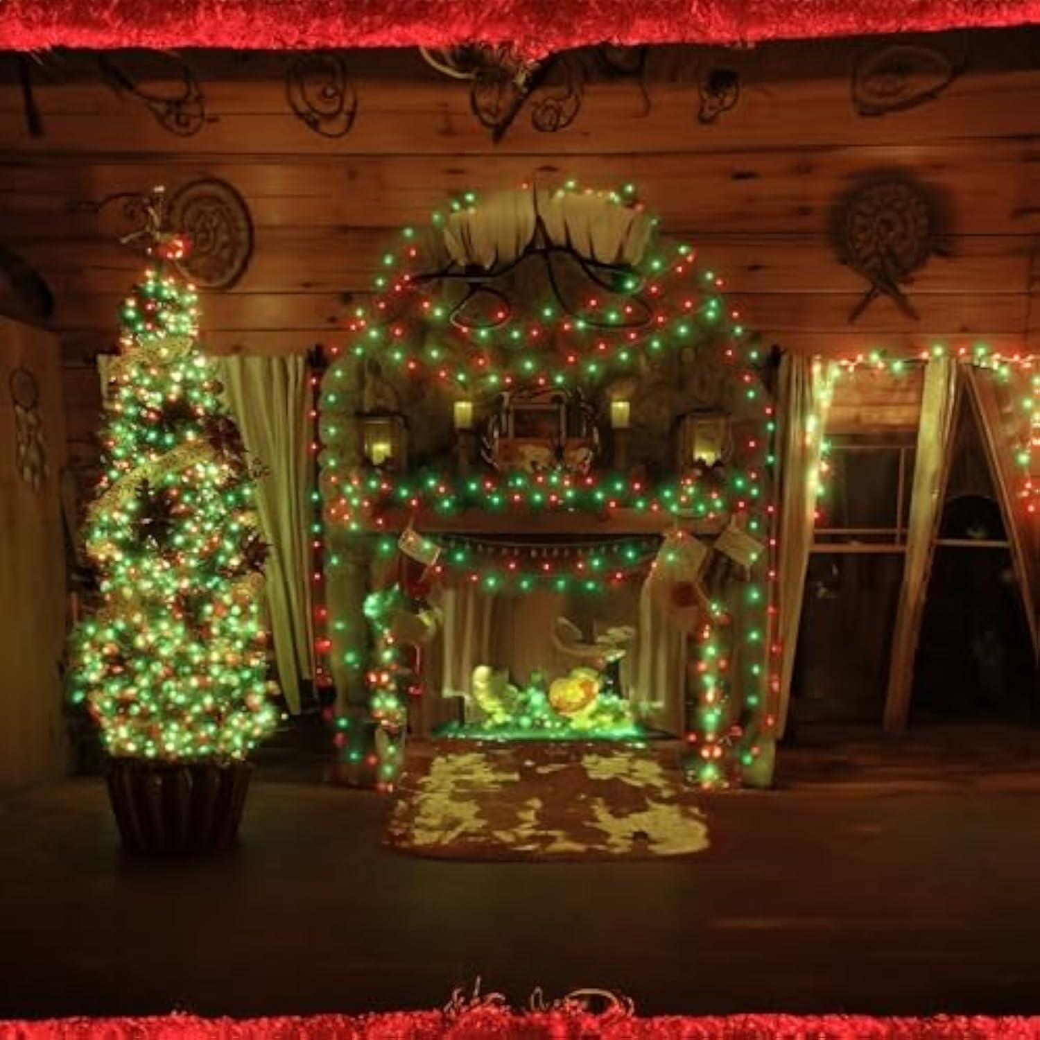 Red And Green Christmas Mini String Lights, 20Ft 100 Count Incandescent Waterproof Fairy Lights Plug In, Connectable Chr