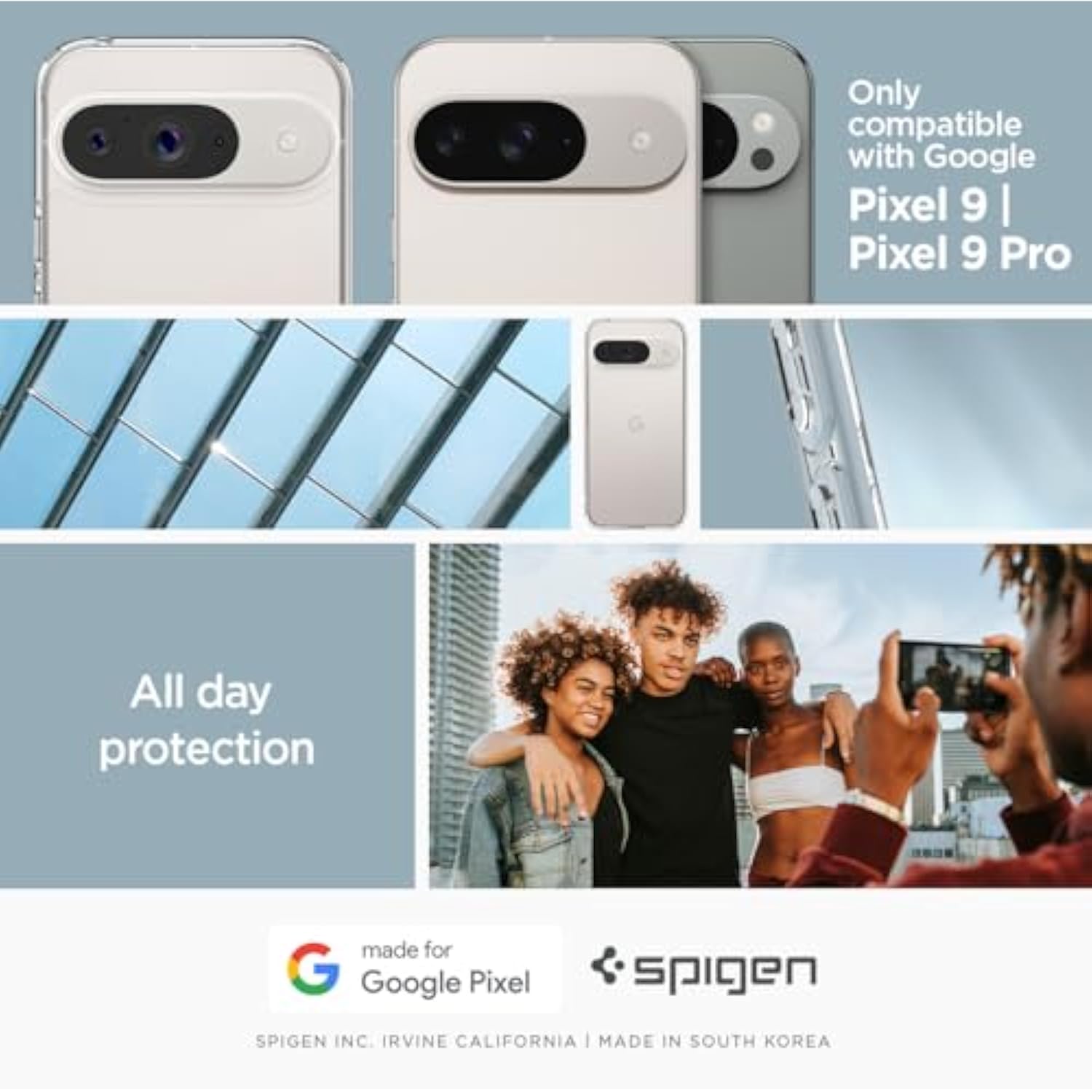 Spigen Ultra Hybrid Designed For Pixel 9 Case/Pixel 9 Pro Case (2024) [Anti-Yellowing], [-Grade Protection] - Crystal Clear