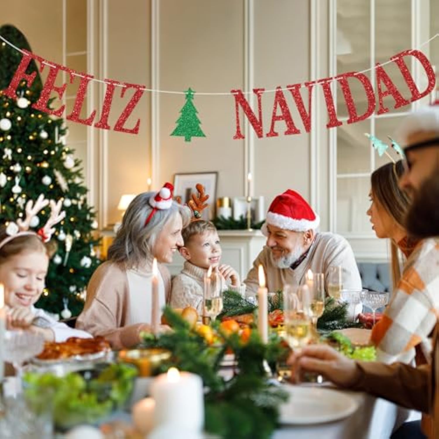 Feliz Navidad Banner Merry Christmas Merry Bright Party Decorations