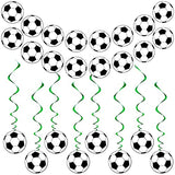 32 Pcs Soccer Party Decorations 2 Banners 30 Swirls Kids Birthday