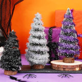 4 Rolls 65.7Ft Halloween Tinsel Ribbon Garland Black Orange Purple Silver Glitter Decor