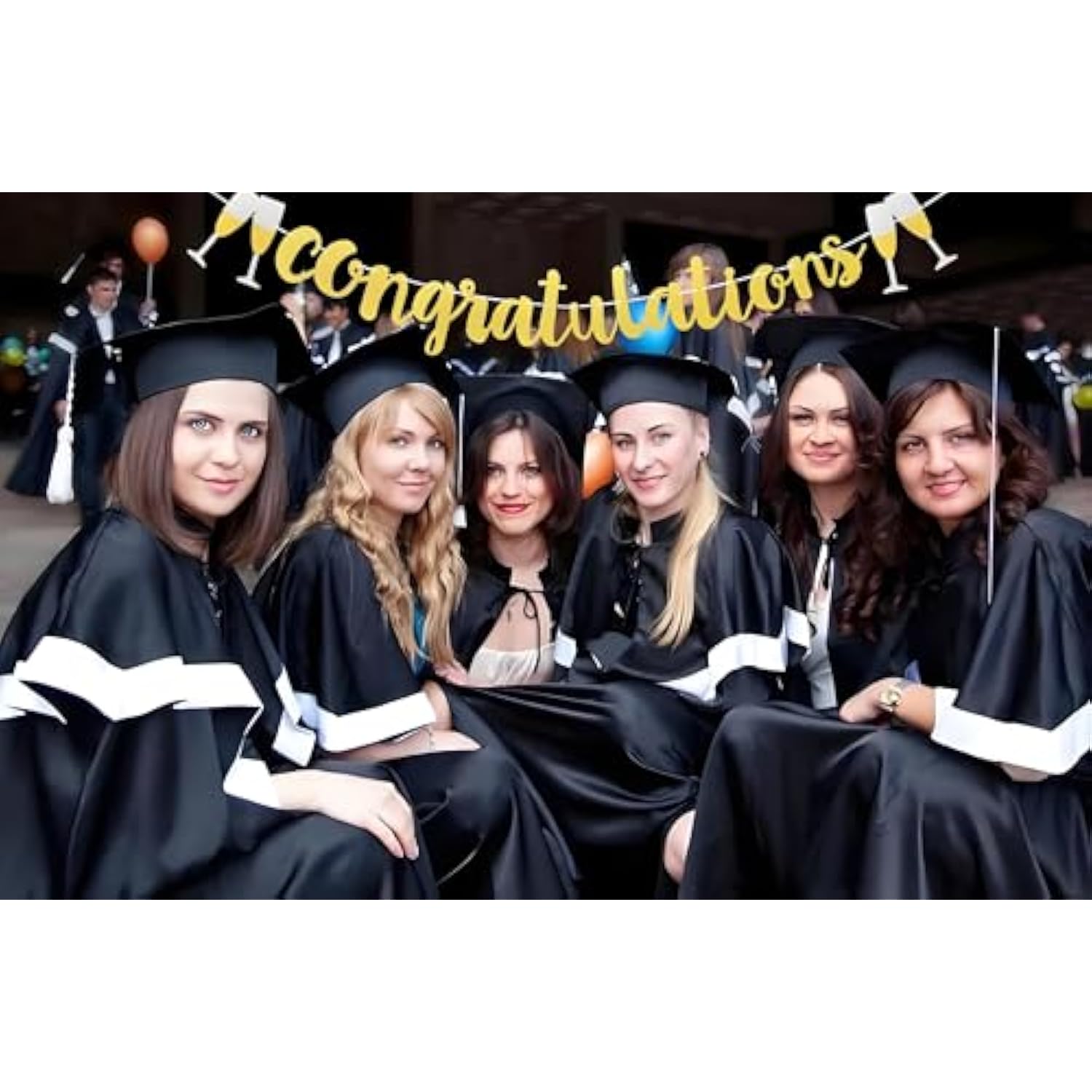 Congratulations Banner|Wedding|Anniversary|Graduation|Retirement Party Decorations Supplies Shimmering Gold Letters Banner Cheers