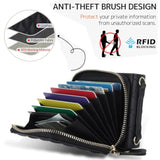 Hand Strap For Samsung Galaxy Z Flip 7 Case Wallet With Card Holder, Cute Shockproof Leather Detachable Cross-Body Lanyard For Samsung Z Flip 7 Case Purse,Galaxy Z Flip 7 Cover Women Girls Black