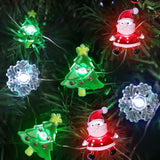 [Timer] Christmas Lights Decorations, 10 Ft 30 Led Battery Operated Christmas Tree Santa Snowflake String Lights, 8 Ligh