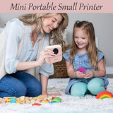 Mini Portable Printer Inkless Sticker With 11 Rolls Paper Bluetooth Mini Smart Pocket Portable Receipt Printer Inkless Thermal For Ios&Android White
