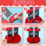 9 Pcs Red And Black Birthday Decorations Table Honeycomb Centerpieces